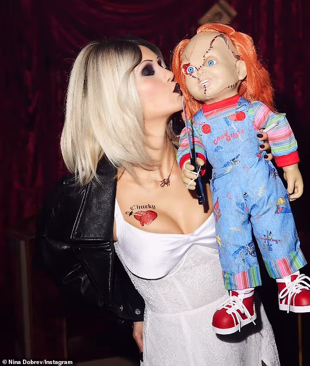 Specifically, the 36-year-old Vampire Diaries alum dressed up as Tiffany Valentine, the love interest to the pint-sized serial killer, even recreating her Chucky bleeding heart tattoo