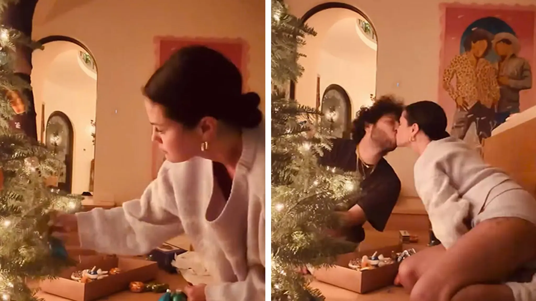 Newlyweds Selena Gomez and Benny Blanco Decorate Christmas Tree